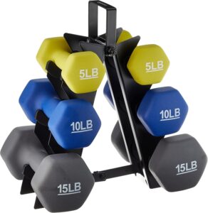 3. Amazon Basics Neoprene Dumbbell Set for Home Gym