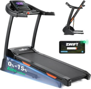 4. THERUN Folding Treadmill with Incline