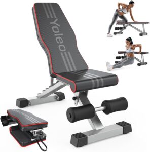 6. Yoleo Adjustable Weight Bench for Home Gym